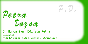 petra dozsa business card